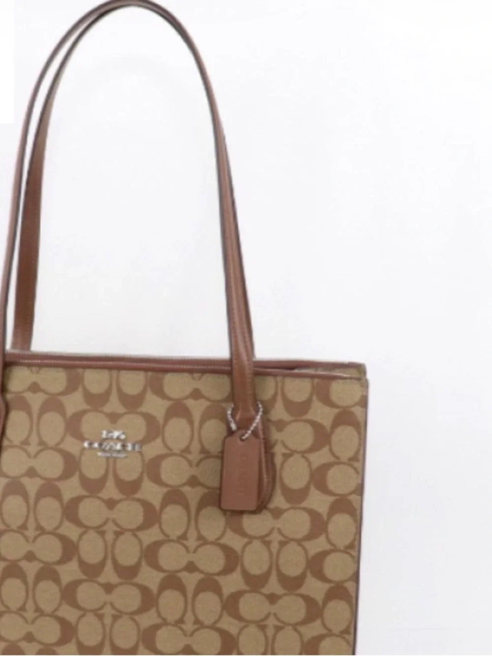 Coach NINA Signature Tote Bag In Brown Leather. CL399 EUC - Picture 4 of 10